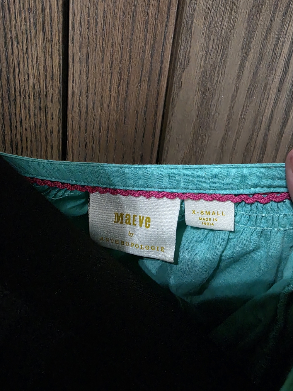Anthropologie Maeve Turquoise Embroidered Floral Peasant Blouse - Picture 3 of 4